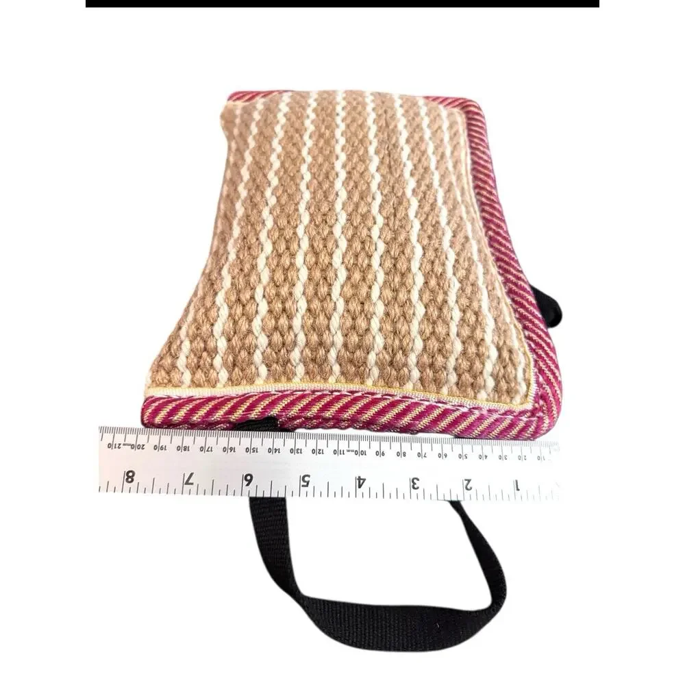 Dog Jute‎ Bite Pillow, Durable Biting Pad with 3 Strong Handles Tug of War